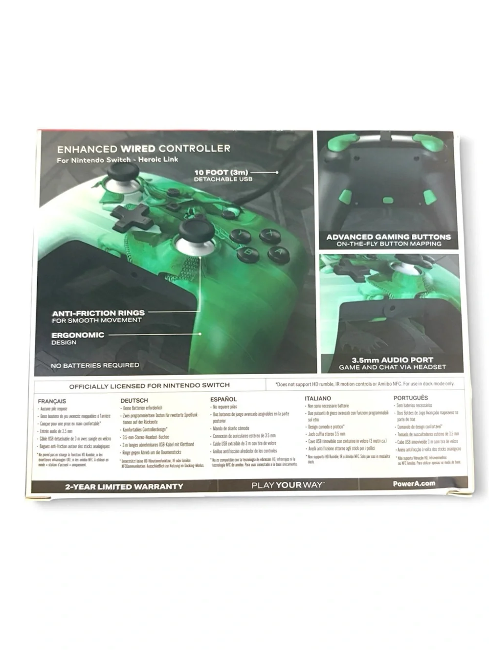 PowerA Enhanced Wired Controller Nintendo Switch Legend of Zelda Green Heroic